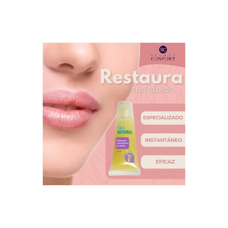 Skin Natural - Reparador Instantáneo de labios sin sabor, 100%