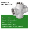 TAISHER 2PCS Stainless Steel 4 Way Pipe Fittings, 1/4" BSP