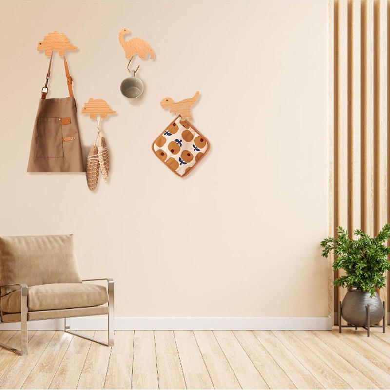 Ebrima 12 Pack Dinosaur Drawer Knobs, Dresser Knobs Kids, Wooden