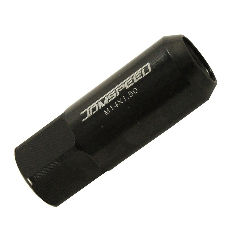JDMSPEED New Black 20PCS 14X1.5MM 60MM Extended Forged Aluminum Tuner