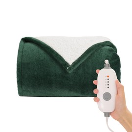 Minervada Heated Blanket Electric Blanket Full Size 72''x84'', Soft Flannel Heating Blanket with 10 Hour Auto Off - 5 Heat Settings - Machine Washable - Grass Green