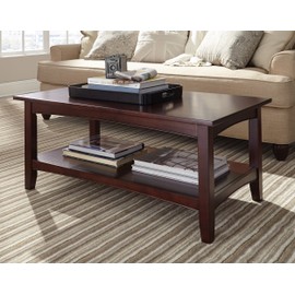 Alaterre Shaker Cottage Rectangle Coffee Table with Open Shelf, Espresso