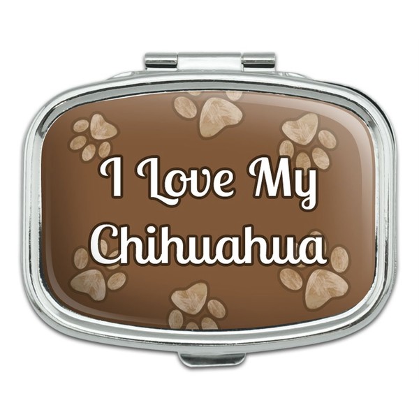 Rectangle Pill Case Trinket Gift Box I Love Heart My C-F - Chihuahua