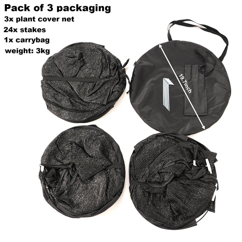 Porayhut Pop up Sunshade Cloth Pack of 3,Easy Open Crop