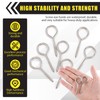 Otoolling 50 Pcs 304 Stainless Steel Screw Eye Hooks, Heavy