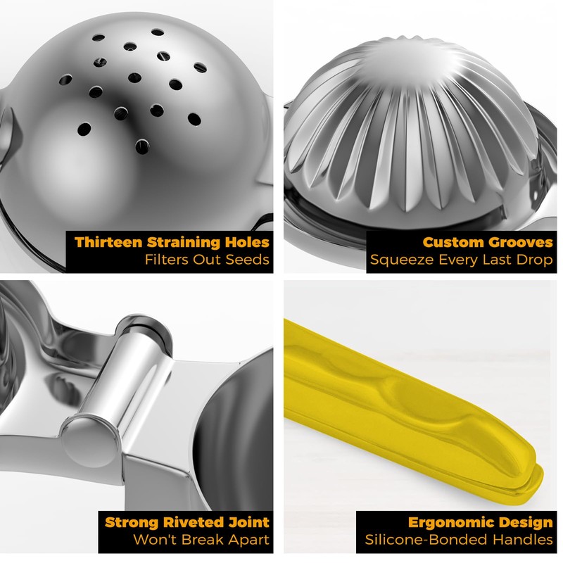 RCMo Lemon Squeezer 304 Stainless Steel Large Metal Manual Citrus