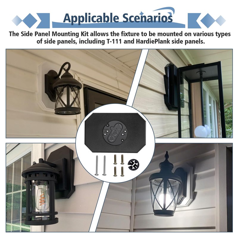 Siding Mounting Kit, 8141DBL Outdoor Fixture Mounting Block with Built-in