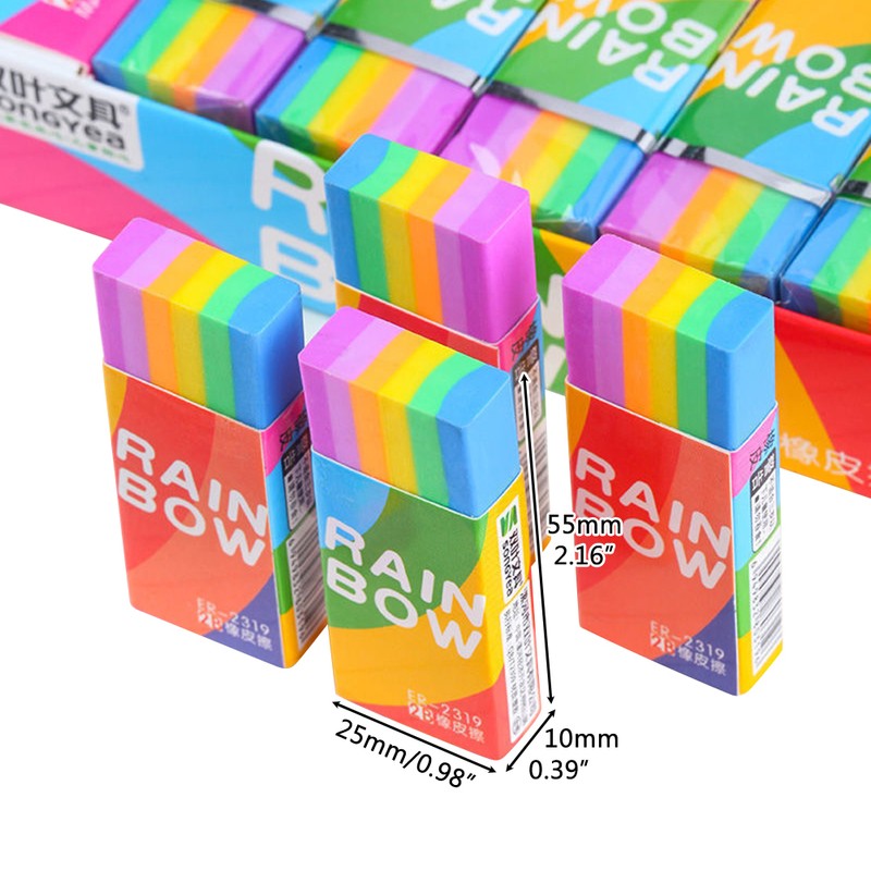 30 Pieces 2B Eraser Rainbow Mini Eraser for Children Soft