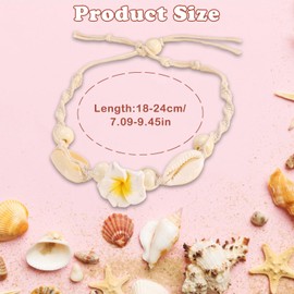 CHONGQILAO Summer Anklet for Women Shell Anklet Adjustable Anklet for Women Shells Anklet Shell Bracelet Anklet Beach Anklet with Shells Jewellery Anklet, Shell, 0