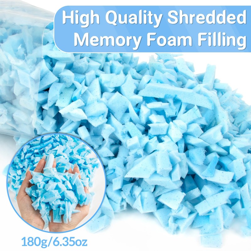 RAINFLOW Shredded Memory Foam Filling - 6.35oz Bean Bag Filler,Soft