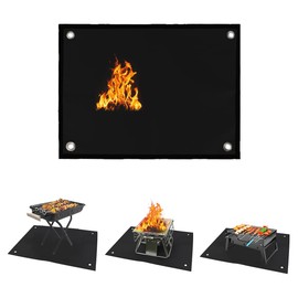 MTKO - Tapete para parrilla de 50 x 39 pulgadas para parrilla al aire última intervensión, almohadilla de parrilla ignífuga de doble cara, tapete para chimenea y fogata, protector impermeable a prueba