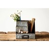 Creative Co-op DA6881 Galvanized Metal Desk Organizer with Compartments
