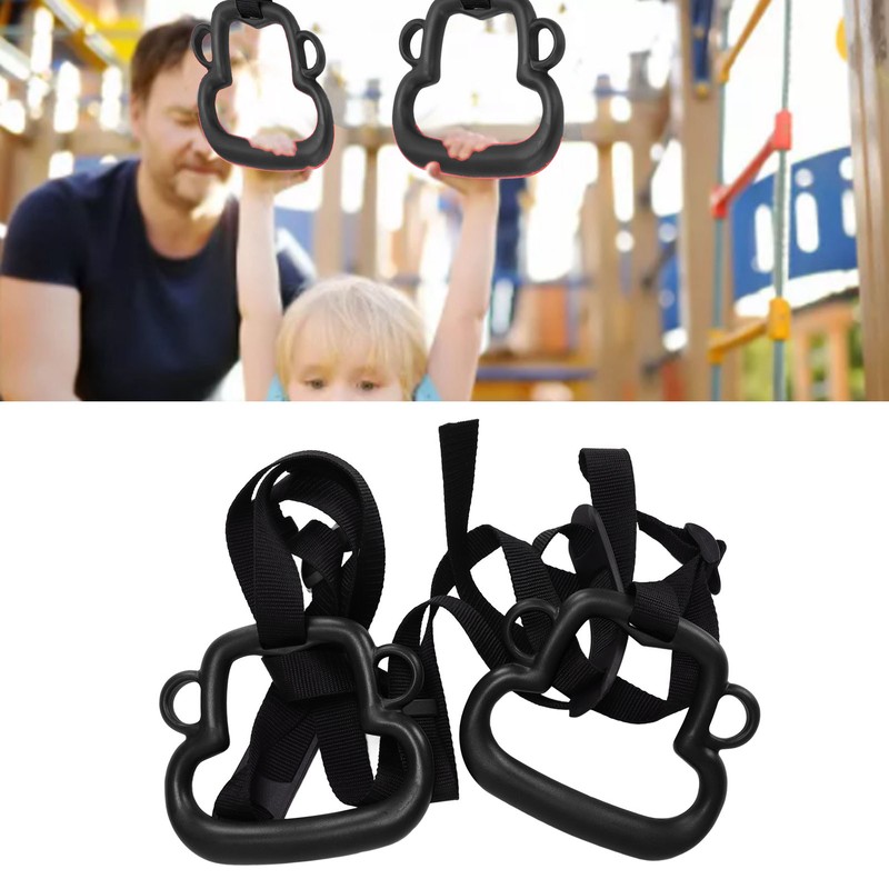 2Pcs Kids Gymnastic Rings Monkey Shape Load Bearing 150KG Ergonomic