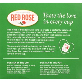 Red RoseTea Bags Naturally Decaffeinated Premium Blended, 48 ct