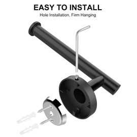 SetSail Toilet Paper Holder Wall Mount 2 Packs Matte Black Bathroom Toilet Paper Roll Holders SUS304 Stainless Steel Tissue Holder for Bathroom Hardware Accessories, Drilling-Hole