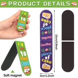 48 Pack Scented Bookmarks Magnetic Scratch and Sniff Bookmarks Fruit Food Bookmarks for Kids Cute Bookmarks with Sayings Christmas Bookmarks for Kids Students Teens Teachers (Food Flavor)