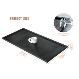 Gurfuy 40"x20" Extra Large Long Rectangle Ottoman Table Tray - Black Rustic Wooden Serving Tray for Farmhouse Decorative Oversized Coffee Table Trays Living Room Kitchen Counter Breakfast