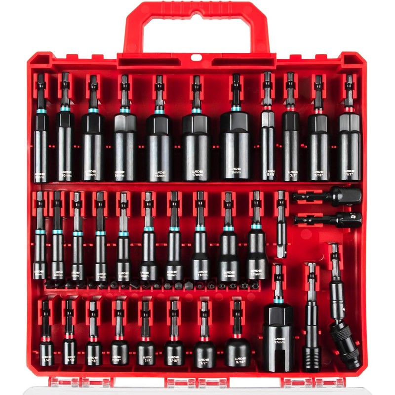 LLNDEI Magnetic Impact Nut Driver Set, 55PCS 1/4 socket set