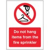 Caledonia Signs 11451E Do not hang items from fire sprinkler