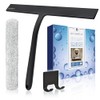 12 Inch Silicone Shower Squeegee with Microfiber Scrubber