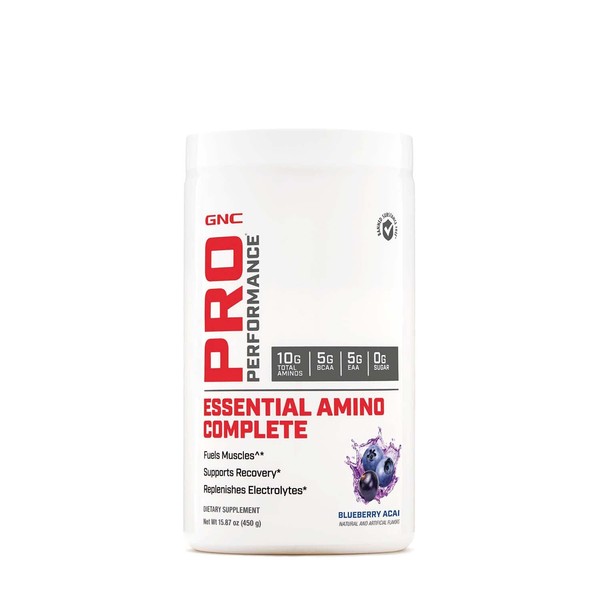 GNC Pro Performance Essential Amino Complete, Blueberry Acai, 15.87 oz., Supports Muscle Recovery