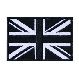Graphic Dust Black United Kingdom Flag UK Flag Embroidered Patch British Flag Union Jack Flag England Flag Great Britain Flag Uniform Jacket Costume (Black - United Kingdom)