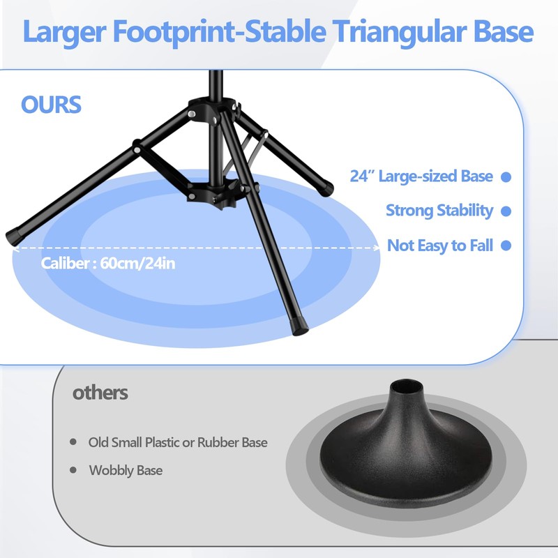 Boat Cover Support Pole with 24" Wide Tripod Base, 33"-63"