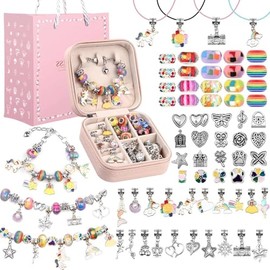 VASA NAMA 68 PCS Kit para Hacer Pulseras, Cuentas Kits de Fabricación de Joyas, Cuentas para Pulseras con caja de regalo y bolsa para Pulseras DIY Manualidades, ideal para regalo