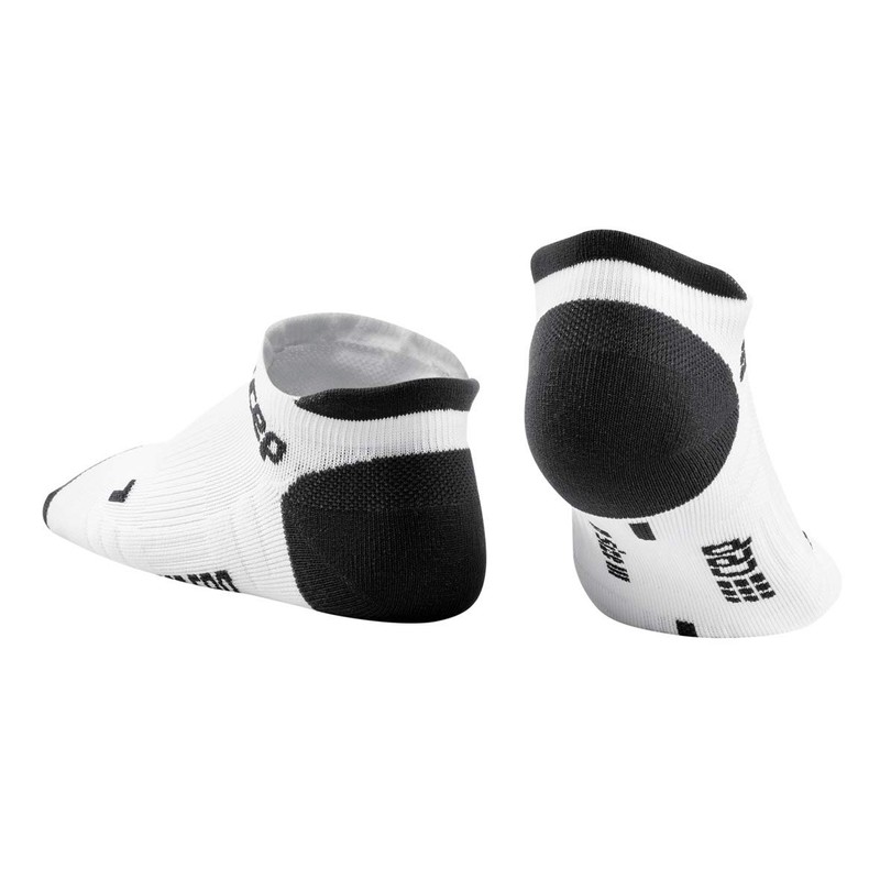 CEP Women's No Show Compression 3.0 Run Socks White/Dark Grey