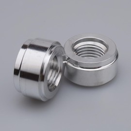 AC PERFORMANCE Aluminum Female Metric M14 x 1.5 Weld On Bung Weldable Fuel Tank Fitting, Pack of 2, Natural