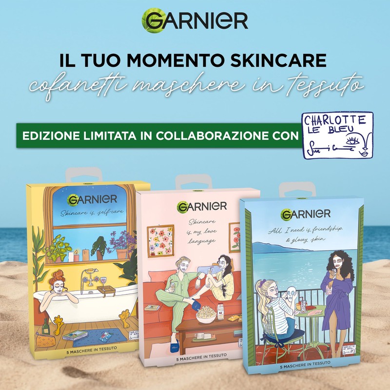Garnier Cofanetto Maschere Viso in Tessuto – 5 Maschere per