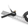 POCREATION Combination Tri-Square Set 300mm Stainless Steel Angle Ruler 0-180°