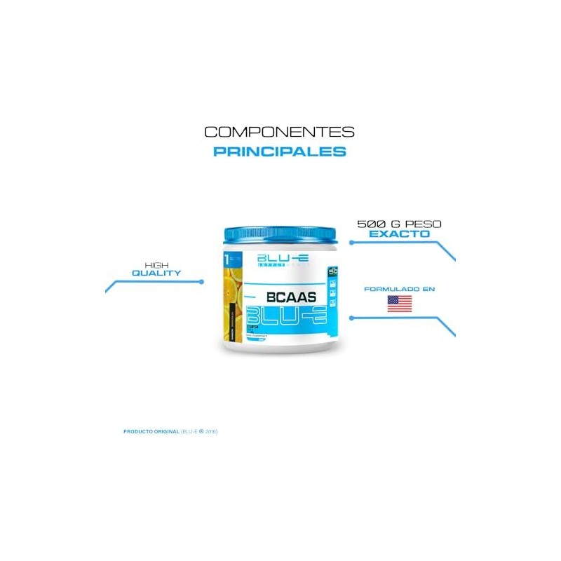 Blu-e Bcaas Aminoácidos 50 Servicios 500 G Sabor Naranja
