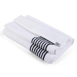 E9 GOLF Caddy Towel - Large 22" x 44" Caddie Style Golf Towel Design, Use The Same Golf Towel That Tour Players Use, Simple, Clean Design, White with Black Stripes