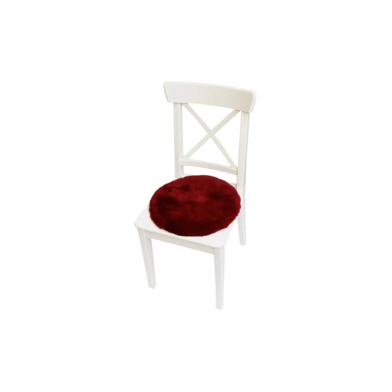 Hollert Lambskin Seat Cushion, Diameter 40 cm, Red, Merino Seat