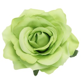 MECCANIXITY 1 Pcs Rose Flower Hair Clips 4 Inch Flower Hair Pins Flower Brooch for Women Hair Accessories Green