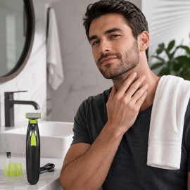 Rechargeable Electric Shaver for Men – Washable Beard & Body Trimmer with 1/3/5 mm Guide Combs for Travel