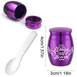 Small Keepsake Urns for Human Ashes Angel Wings Cremation Urns for Ashes 4 Piece Stainless Steel Funeral Memorial Ashes holder-Your Wings Were Ready, But My Heart Was Not (4Pcs-Purple)
