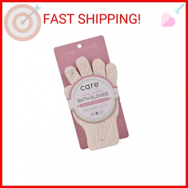 CleanLogic Exfoliating Bath and Shower Gloves, Certified Organic, 1 Pair
