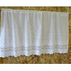 Pure White, Cotton, 23.6 inches (60 cm), Semi-Long, "Cafe Curtain"