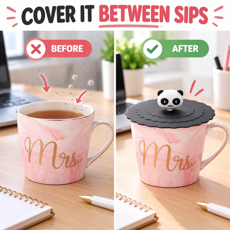 10cm Silicone Cup Cover for Drinks – Heat-Resistant Dustproof Suction