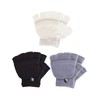 3 Pairs Kids Fingerless Mittens Convertible Flip Top Gloves Children
