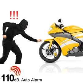 zalati Alarm Disc Brake Lock 110dB Waterproof with 1m Reminder Cable and Carry Bag for Anti-Theft Security Motorcycle Bike Motorbike Scooter