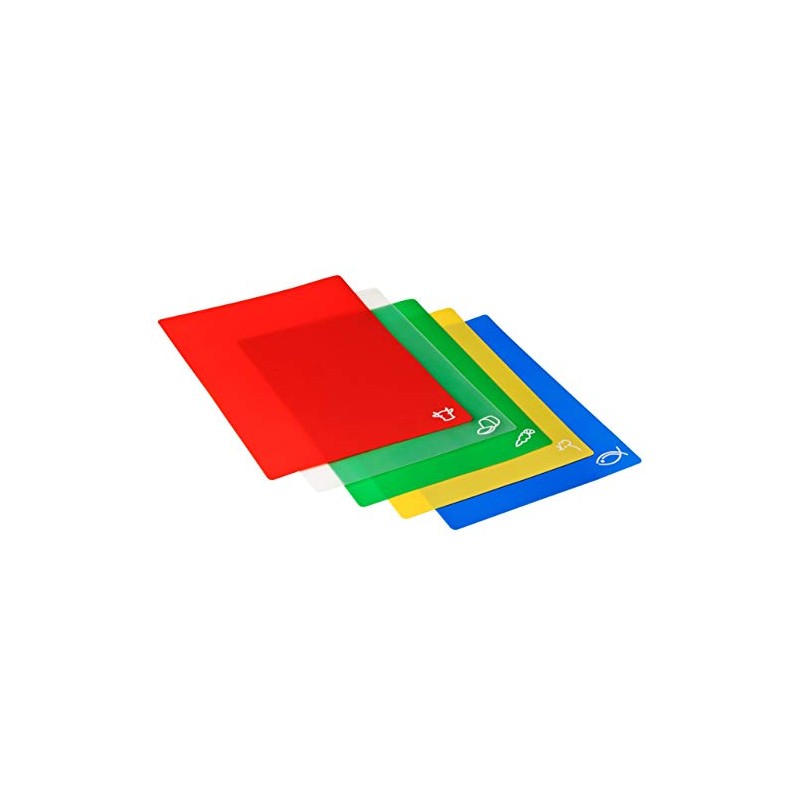 Premier Housewares Flexible Chopping Boards Plastic Polyethylene Colour Coded Cutting
