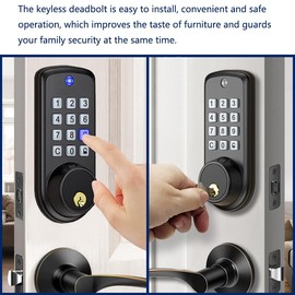 Keyless Entry Deadbolt Lock with Keypad - Auto-Lock, Xenocam Anti-Peeping Password, Easy Install for Home Bedroom Garage