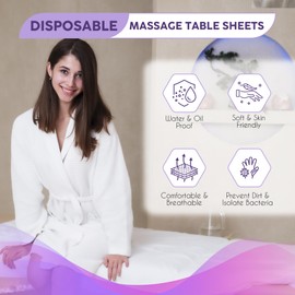 100 Pcs Disposable Bed Sheets (31" x 71"), Waterproof Massage Table Sheets, Non Woven Fabric, Breathable SPA Bed Cover for Ultimate Hygiene & Comfort in Massage,Tattoos,Waxing, for Esthetician (White)