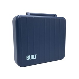 BUILT Microwave Safe Leak-Resistant 3-Compartment Bento-Style Lunch Box with Utensils and Dressing Container Poseidon Blue 5269835