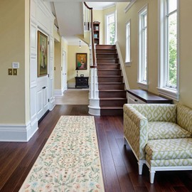 Lahome Insect Botanical Beige Bathroom Runner Rugs Non Slip Washable,Carpet Runners for Hallways 6ft,Floral Kitchen Runner Rugs Non Skid,Soft Indoor Runners for Entryway Laundry Bedroom(Beige,2x6) | Lahome