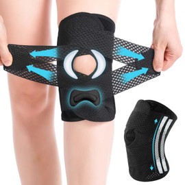 [2025 New Release/Knee Supporter] Knee Pads, Thin, Meniscus Supporter, For Sports, V-Shaped Belt, Patella Care, Knee Protection, Firmly Attached, Knee Plate, Spring Built-in, Perforated Design, Highly