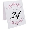 Classic Flourish Wedding Table Numbers, Burgundy, 1-10, Double Sided, Tent